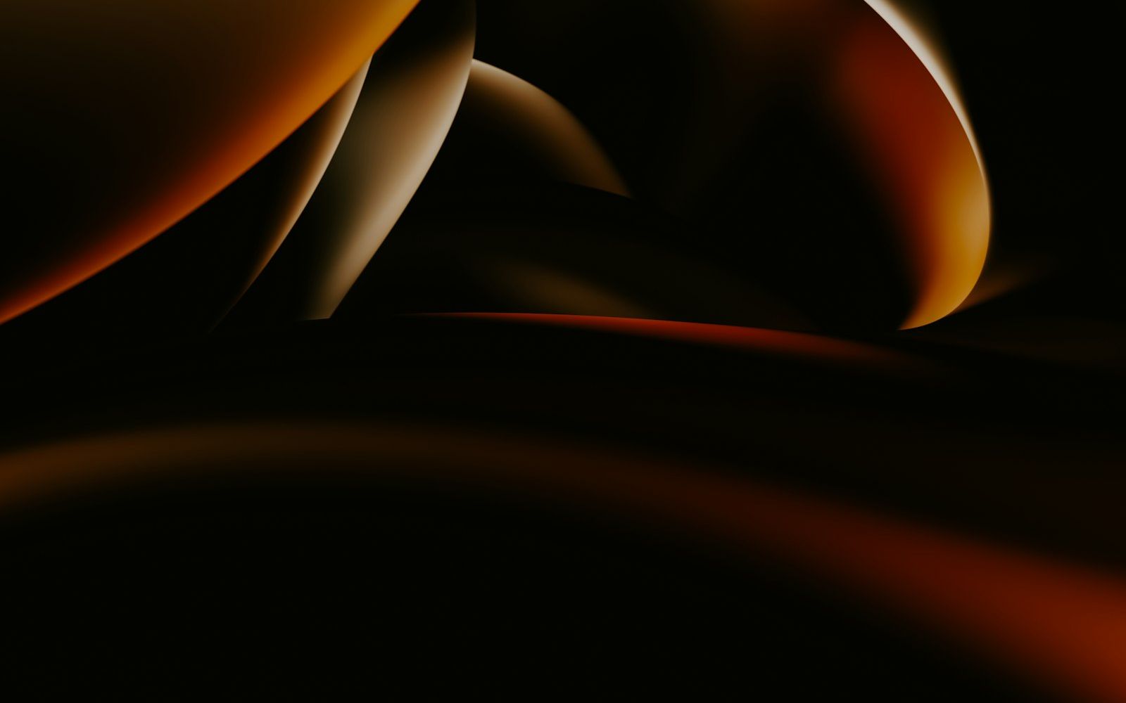 Amber and dark curves on black