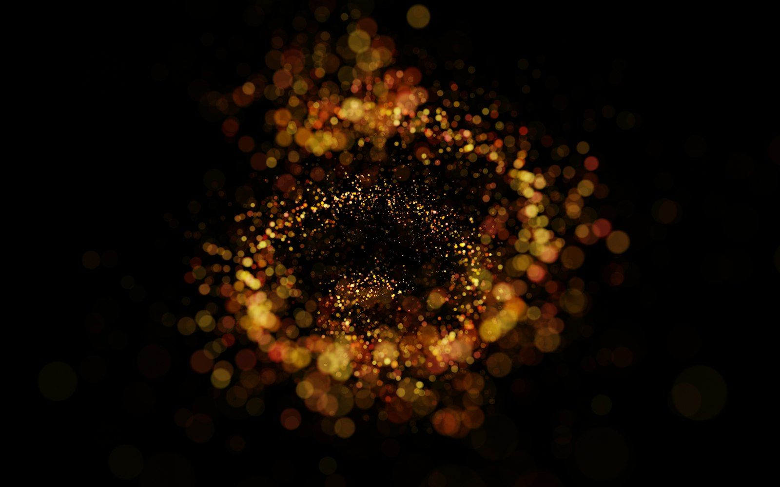 A spiral of gold lights