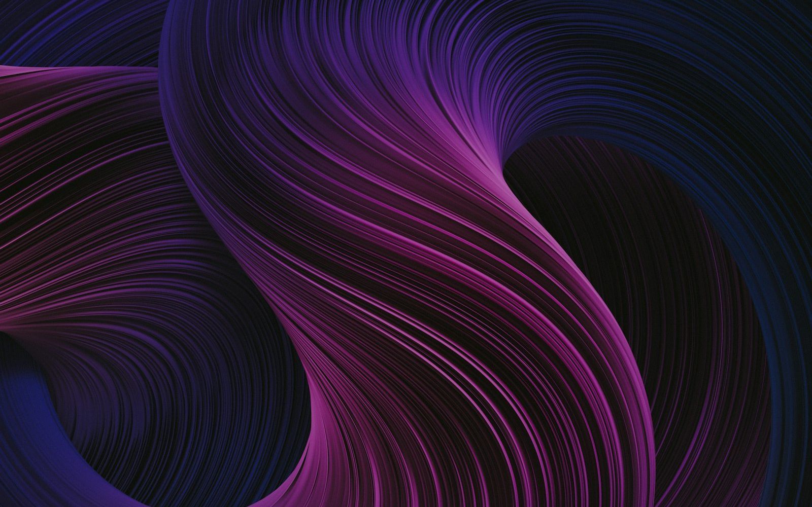 Flowing purple and blue abstract strands